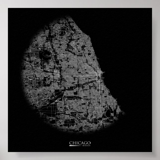 Chicago Road Map Poster (Front)