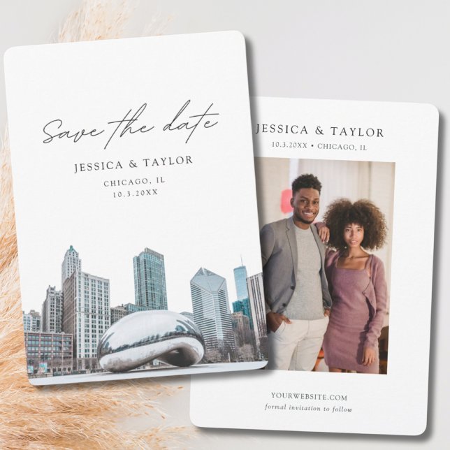 Chicago Save the Date Downtown Chicago Wedding Invitation (Chicago Save the Date Downtown Chicago Wedding Invitation)