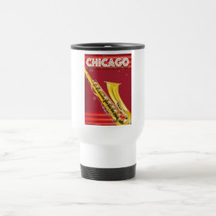 Chicago Saxophone travel poster print. Mug
