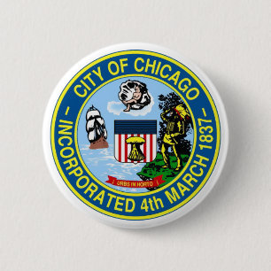 Chicago Seal 6 Cm Round Badge