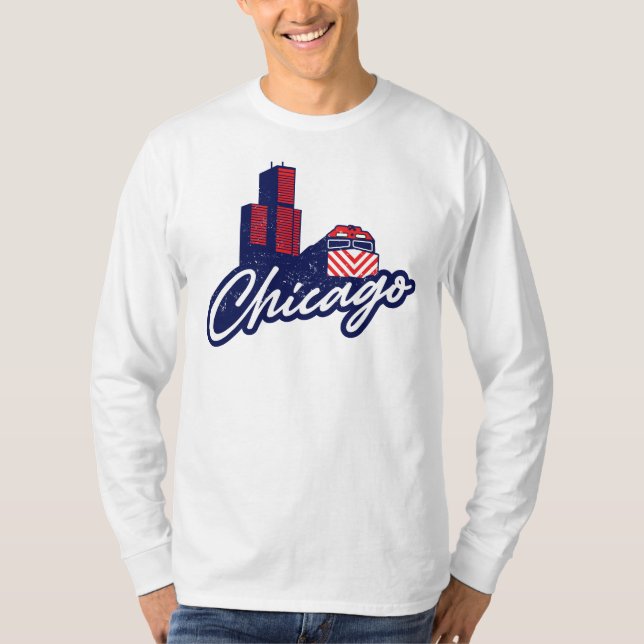 Chicago Sears Tower and Metra T-Shirt (Front)