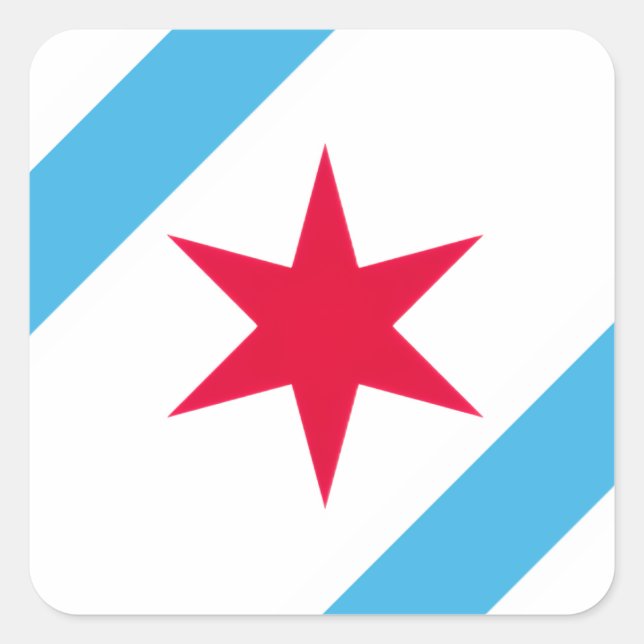 Chicago Six Pointed Star Square Sticker (Front)