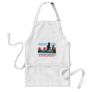 Chicago Skyline and City Flag Standard Apron
