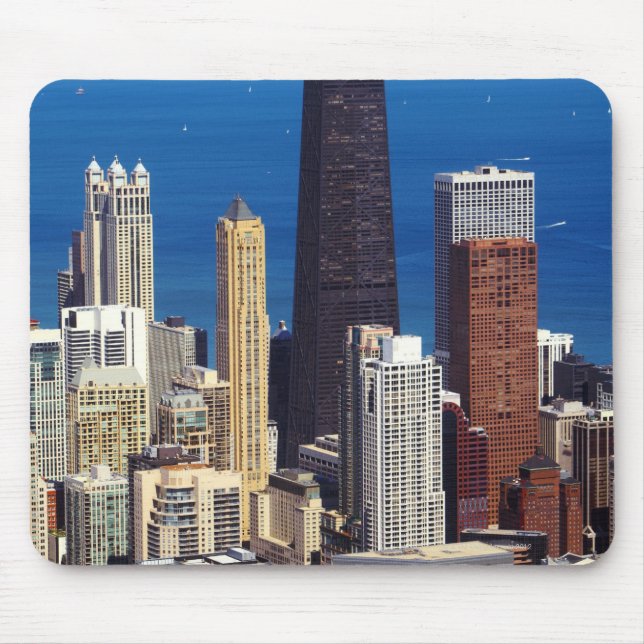 Chicago Skyline and landmarks Mouse Pad (Front)
