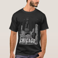 Chicago Skyline – Black & White Minimalist City Gr