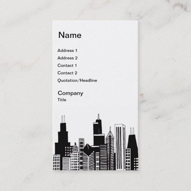 Chicago Skyline Business Cards (Front)
