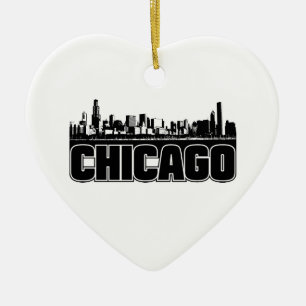 Chicago Skyline Ceramic Tree Decoration