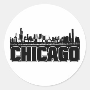 Chicago Skyline Classic Round Sticker