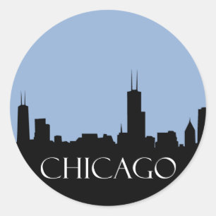 Chicago Skyline Classic Round Sticker