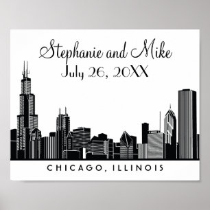 Chicago Skyline Design   Wedding Reception Print
