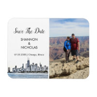Chicago Skyline Engagement Photo Save The Date