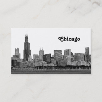 Chicago Skyline Etched Business Card
