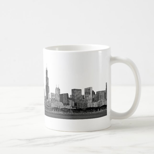 Chicago Skyline Etched Coffee Mug (Right)