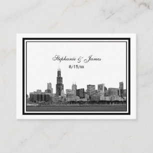 Chicago Skyline Etched Framed Escort Cards #2