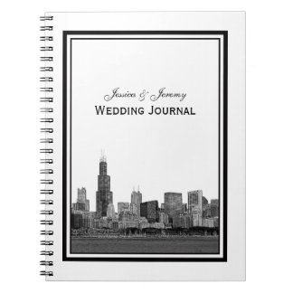 Chicago Skyline Etched Framed Wedding Journal