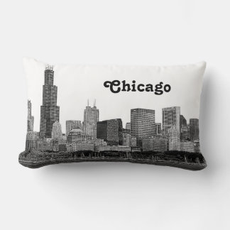 Chicago Skyline Etched Lumbar Cushion