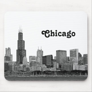 Chicago Skyline Etched Mouse Pad