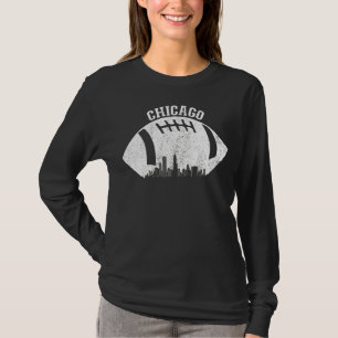 Chicago Skyline Football Fan Vintage Chicago Footb T-Shirt