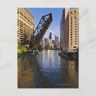 Chicago Skyline from the Kinzie St Bridge Postcard