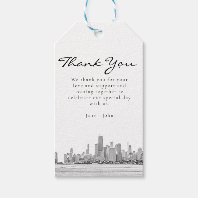 Chicago Skyline Gift Tag (Front)