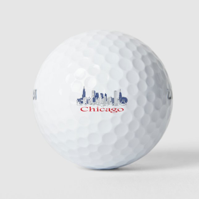 Chicago-Skyline Golf Balls (Front)