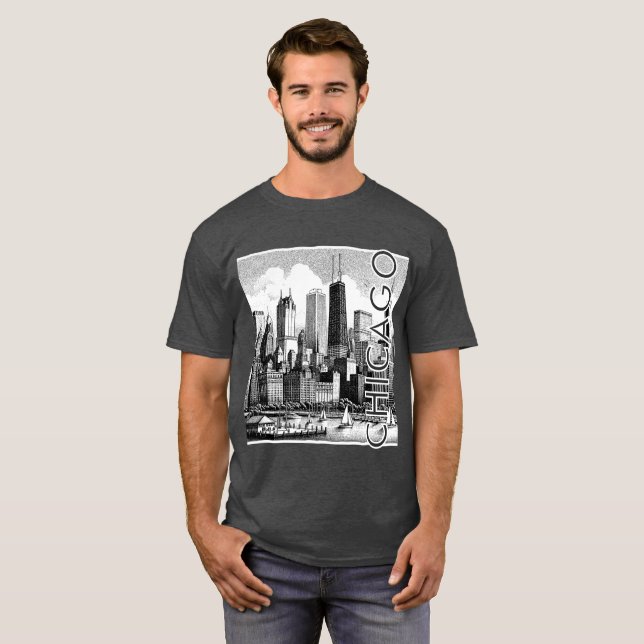 Chicago Skyline Graphic T-Shirt  (Front Full)