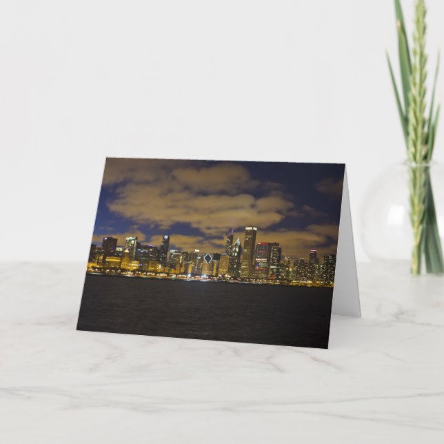 Chicago Skyline Holiday Greeting Card (Front)