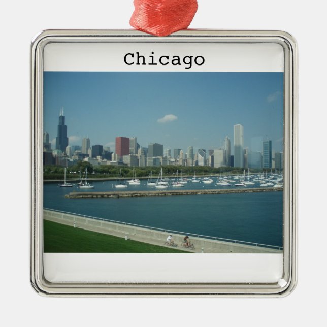 Chicago Skyline Holiday Ornament (Front)