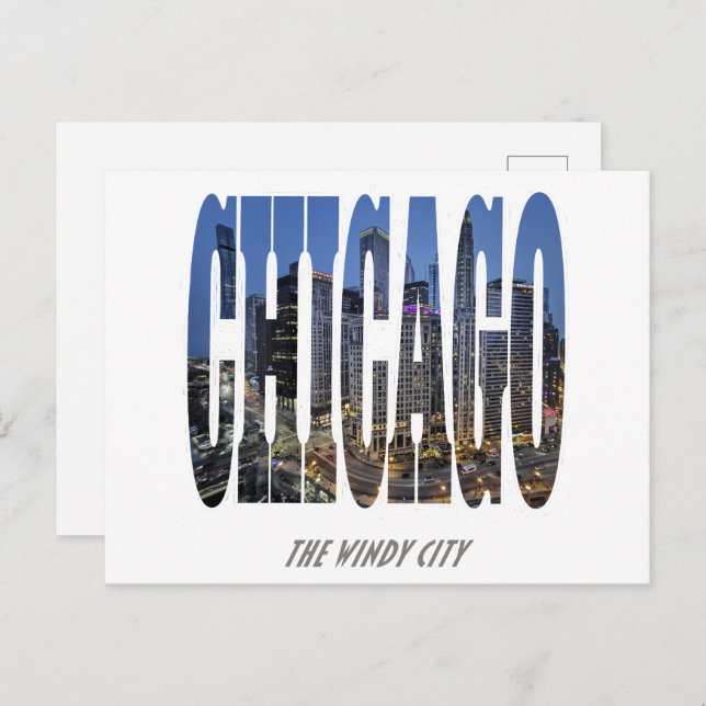 Chicago Skyline Holiday Postcard (Front/Back)