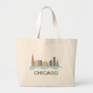 Chicago Skyline Large Tote Bag