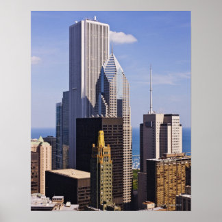 Chicago Skyline Looking towards lake Michigan Poster