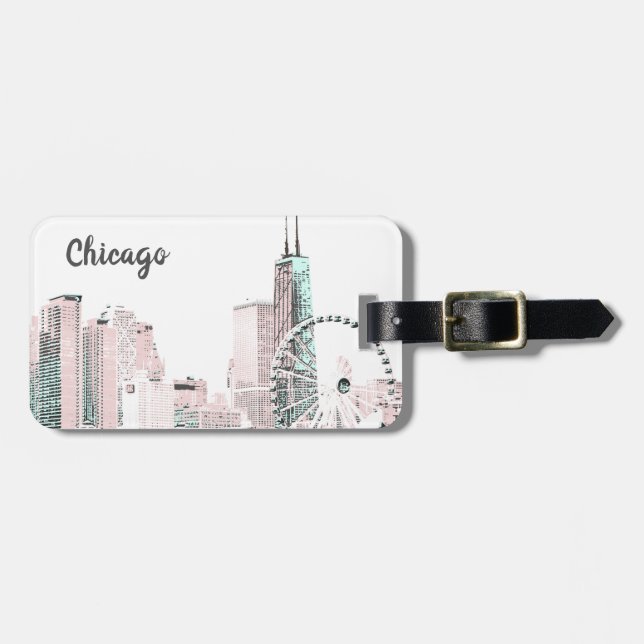 Chicago Skyline Luggage Tag (Front Horizontal)