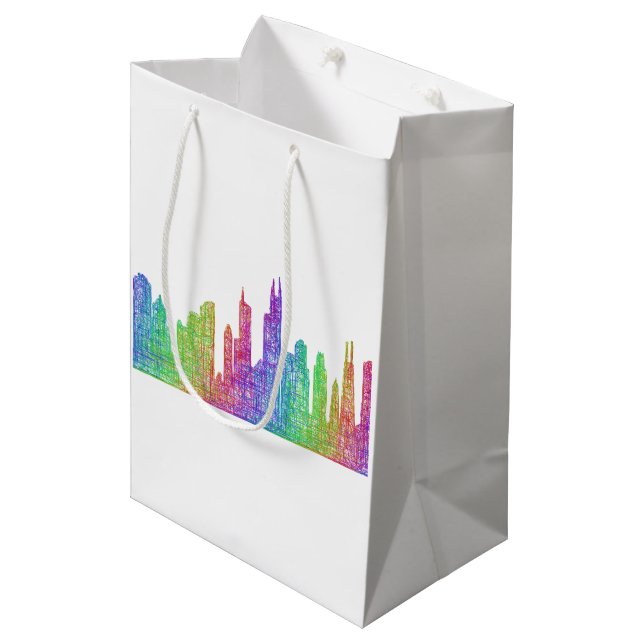 Chicago skyline medium gift bag (Front Angled)