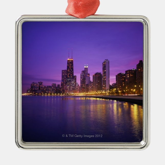 Chicago Skyline Metal Tree Decoration (Front)