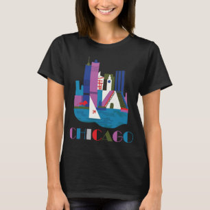 Chicago Skyline Modern Abstract Travel T-Shirt
