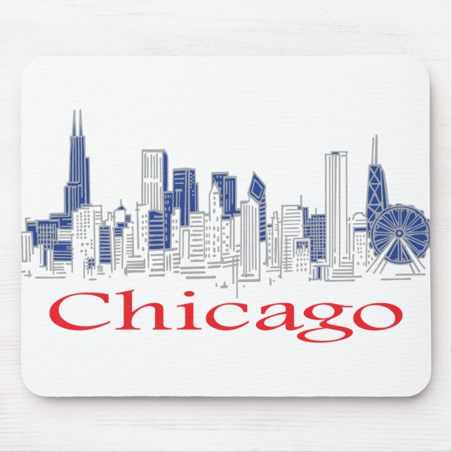 Chicago-Skyline Mouse Pad (Front)