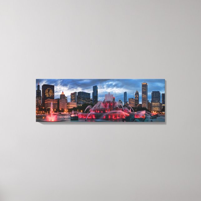 Chicago Skyline on Canvas 12x36 Print (Front)