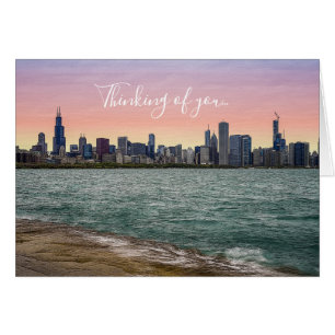 Chicago Skyline Painterly Thinking Of You Card