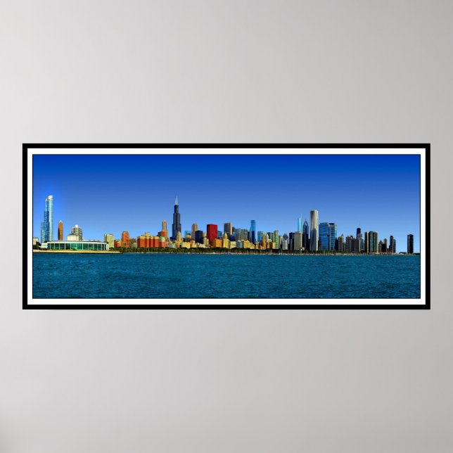 CHICAGO SKYLINE PANORAMA POSTER (Front)