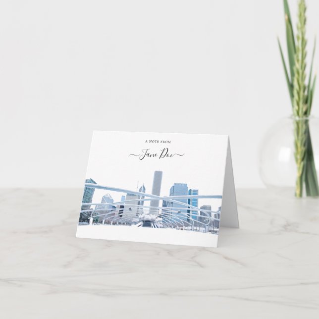 Chicago Skyline Personalised Note Card (Front)