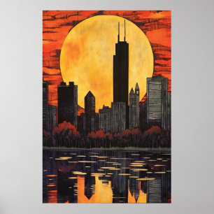 Chicago, Skyline,  Poster