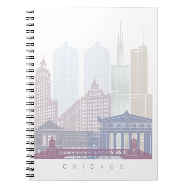 CHICAGO SKYLINE POSTER PASTEL NOTEBOOK (Front)