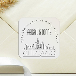 Chicago Skyline   Pre-Addressed Envelope Seal