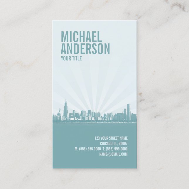 Chicago Skyline Professional business card (Front)