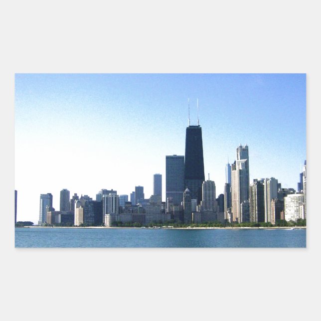 Chicago Skyline Rectangular Sticker (Front)