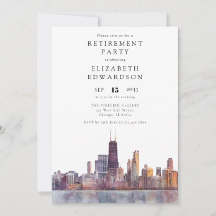 Chicago Skyline Retirement Party Invitation