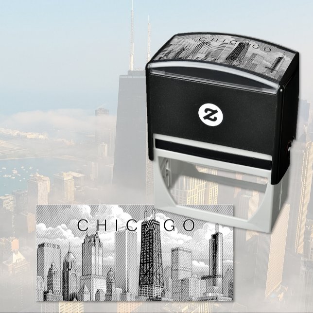 Chicago Skyline Self Inking Rubber Stamp (Chicago Skyline Self Inking Rubber Stamp)
