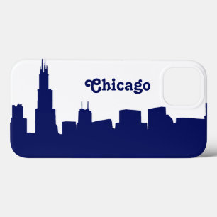 Chicago Skyline Silhouette Blue iPhone 13 Case