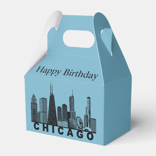 Chicago Skyline Silhouette  Favour Box (Front Side)