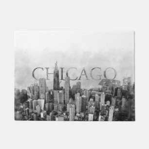 Chicago Skyline Sketch Doormat